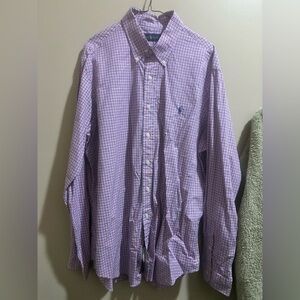 Ralph Lauren Men's pink and blue Plaid Button Down Shirt
